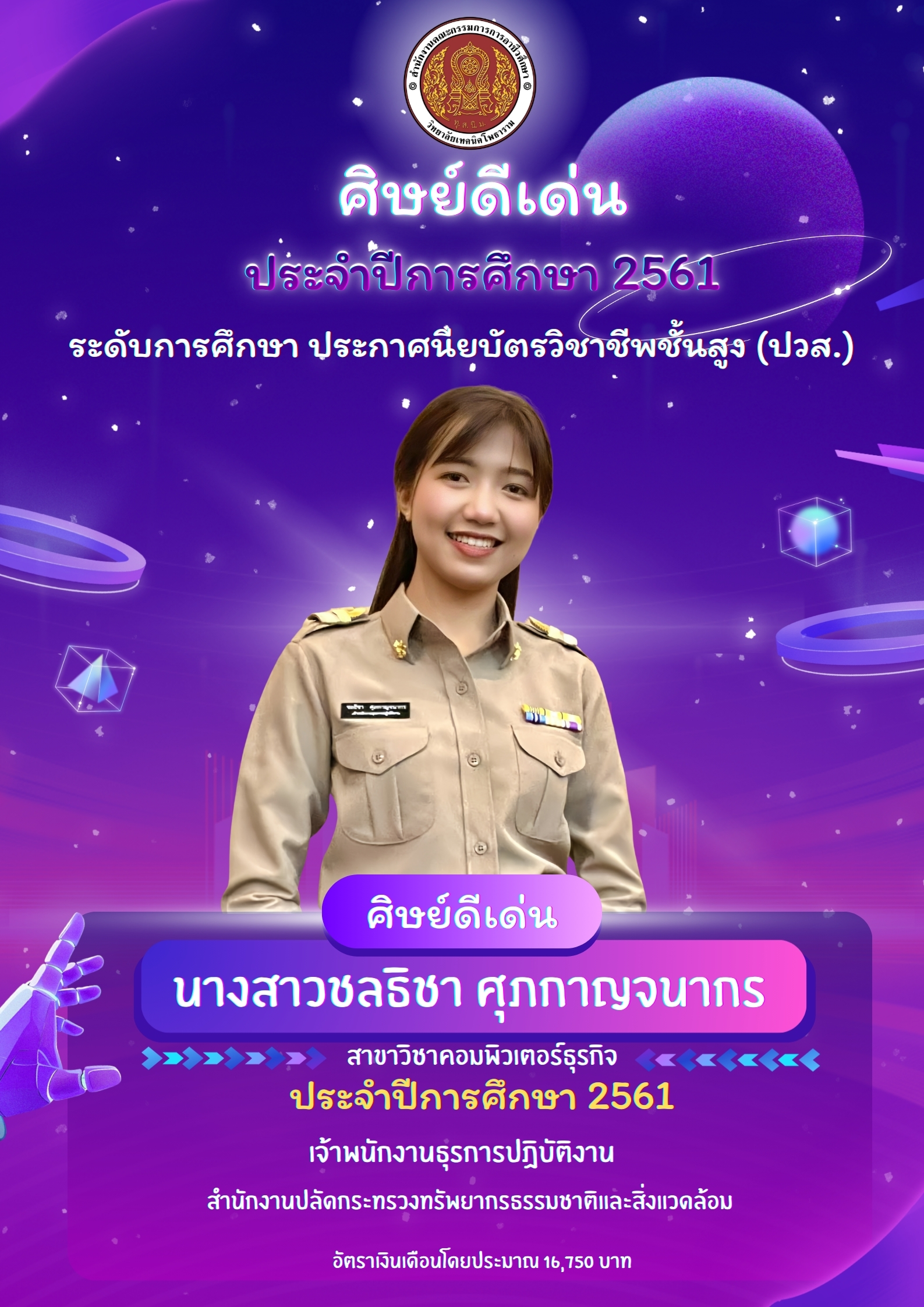 นางสาวชลธิชา ศุภกาญจนากร