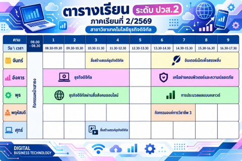 ตารางเรียน ปวส.2 ภาคเรียนที่ 2/2569 DBT