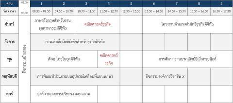 ตารางเรียน ปวส.2 ภาคเรียนที่ 1/2569